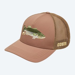 Costa Del Mar Bass Stitched Trucker - Working Brown
