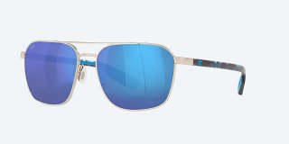 Costa Del Mar Wader - Brushed Silver - Blue Mirror Polarized Glass (580G)