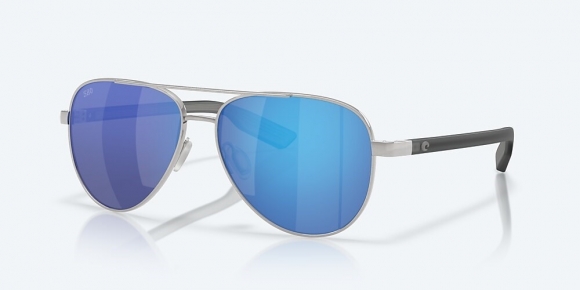Costa Del Mar Peli - Brushed Silver - Blue Mirror Polarized Glass (580G)