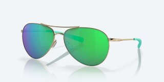 Costa Del Mar Piper - Shiny Gold - Green Mirror Polarized Polycarbonate (580P)