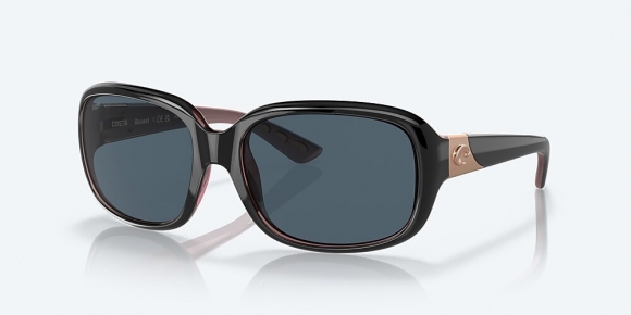 Costa Del Mar Gannet - Shiny Black/Hibiscus - Gray Polarized Polycarbonate (580P)