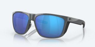 Costa Del Mar Ferg XL - Shiny Gray - Blue Mirror Polarized Glass (580G)