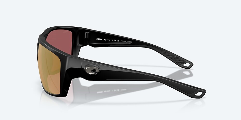 Costa Del Mar Fly Line - Matte Black - Gold Mirror Polarized Glass (580G)