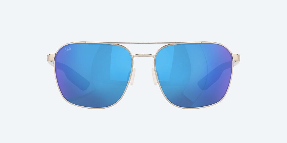 Costa Del Mar Wader - Brushed Silver - Blue Mirror Polarized Glass (580G)