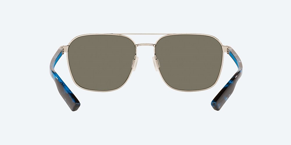Costa Del Mar Wader - Brushed Silver - Blue Mirror Polarized Glass (580G)