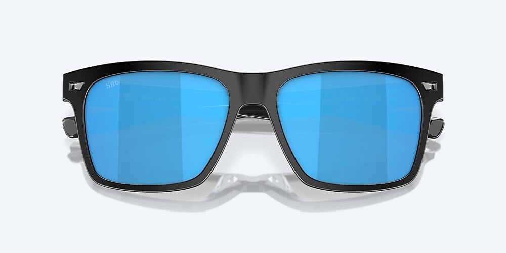 Costa Del Mar Aransas - Matte Black - Blue Mirror Polarized Glass (580G)