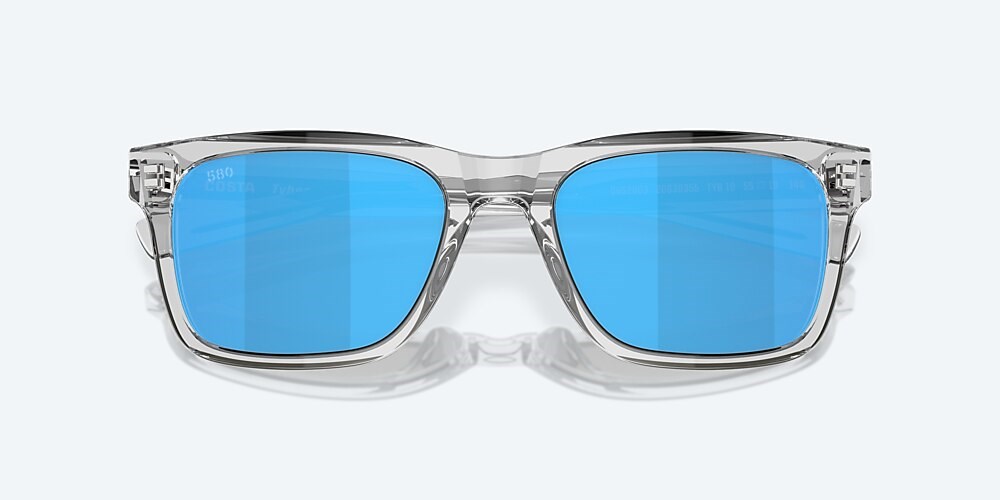 Costa Del Mar Tybee - Shiny Light Gray Crystal - Blue Mirror Polarized Glass (580G)