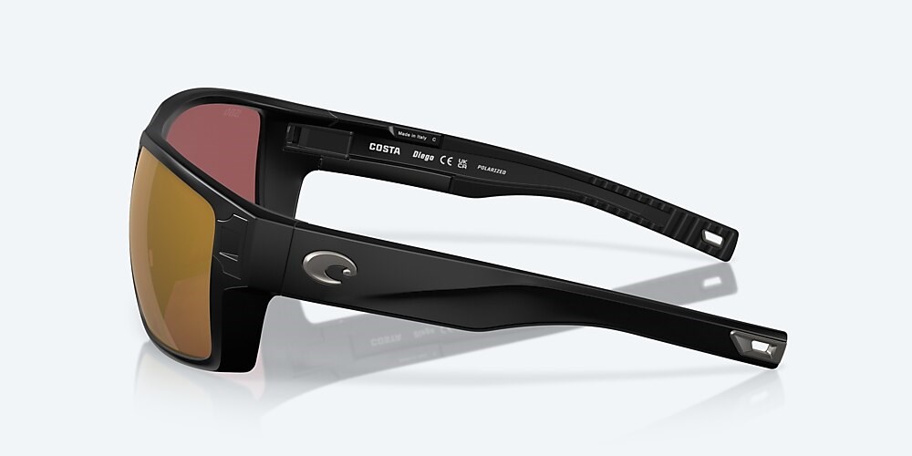 Costa Del Mar Diego - Matte Black - Gold Mirror Polarized Glass (580G)