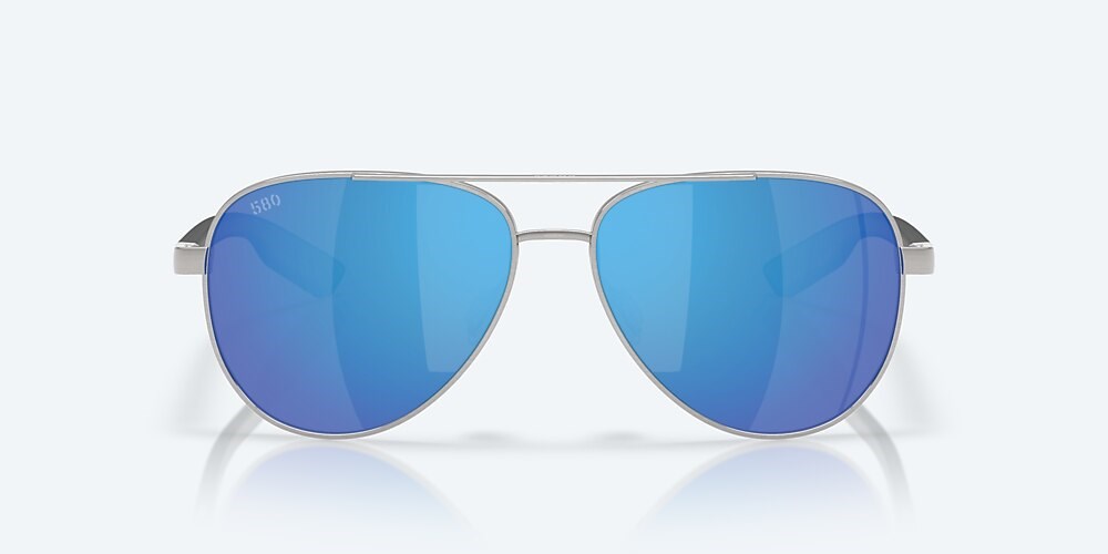 Costa Del Mar Peli - Brushed Silver - Blue Mirror Polarized Glass (580G)