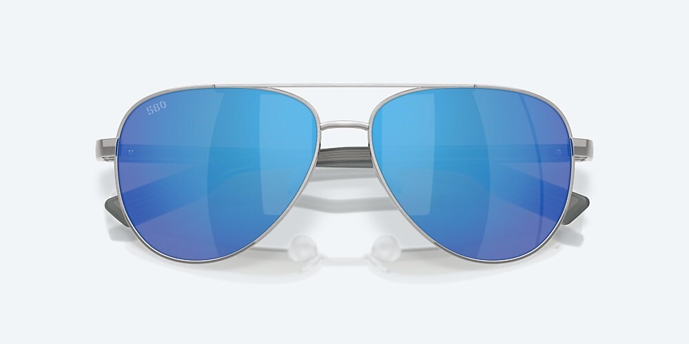 Costa Del Mar Peli - Brushed Silver - Blue Mirror Polarized Glass (580G)