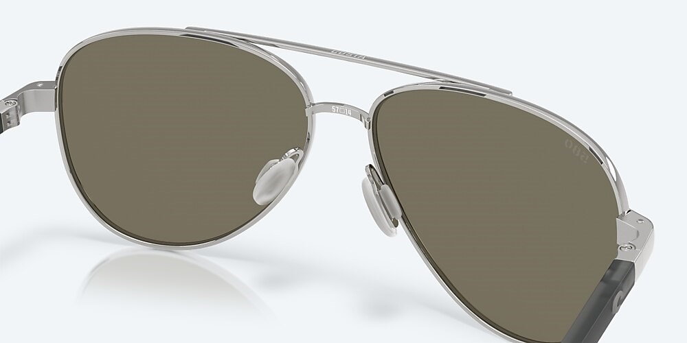 Costa Del Mar Peli - Brushed Silver - Blue Mirror Polarized Glass (580G)