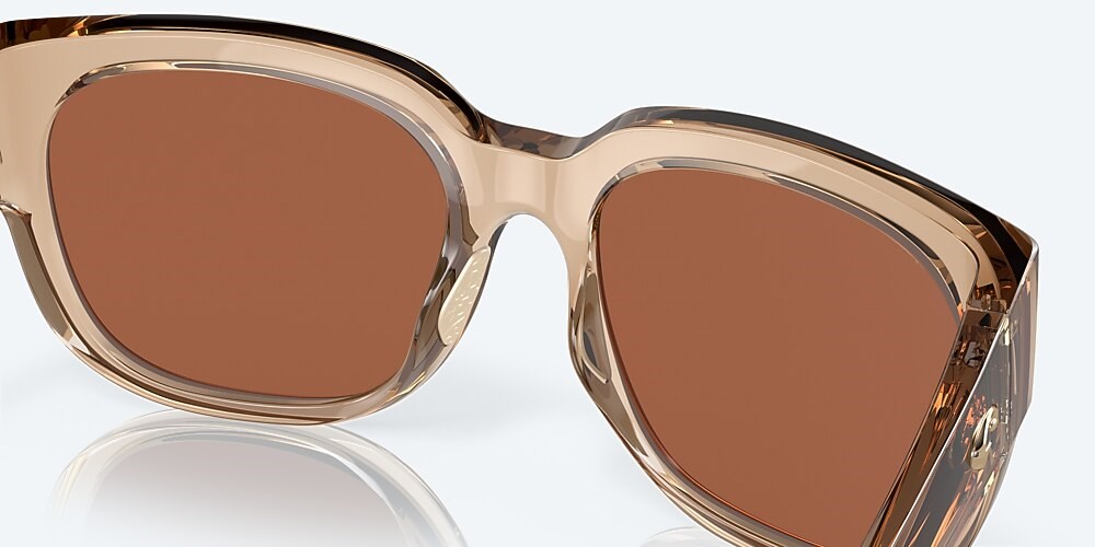 Costa Del Mar Waterwoman 2 - Shiny Blonde Crystal - Copper Silver Mirror Polarized Polycarbonate (580P)