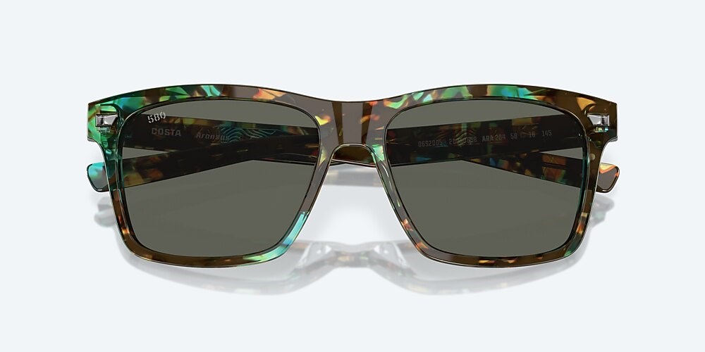 Costa Del Mar Aransas - Shiny Ocean Tortoise - Gray Polarized Glass (580G)
