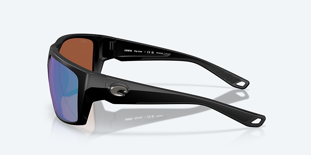 Costa Del Mar Fly Line - Matte Black - Green Mirror Polarized Glass (580G)