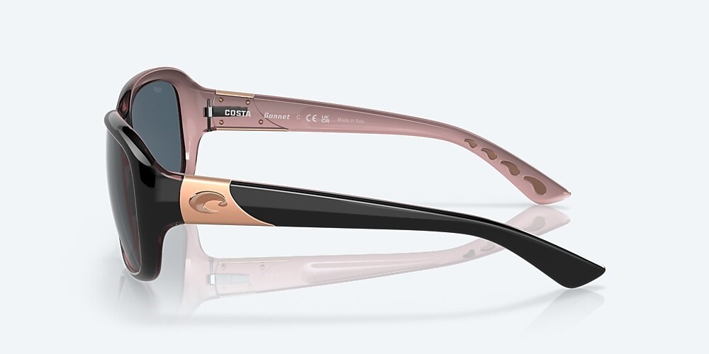 Costa Del Mar Gannet - Shiny Black/Hibiscus - Gray Polarized Polycarbonate (580P)