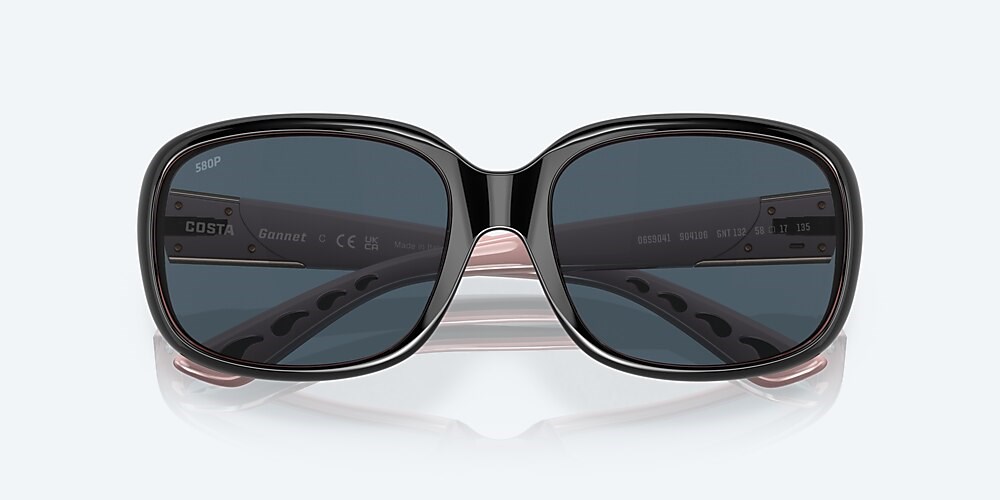 Costa Del Mar Gannet - Shiny Black/Hibiscus - Gray Polarized Polycarbonate (580P)