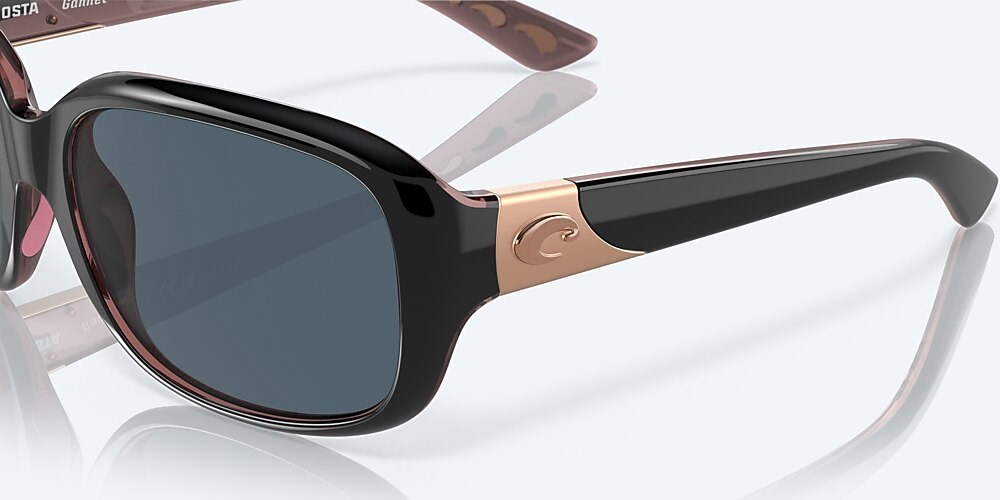 Costa Del Mar Gannet - Shiny Black/Hibiscus - Gray Polarized Polycarbonate (580P)