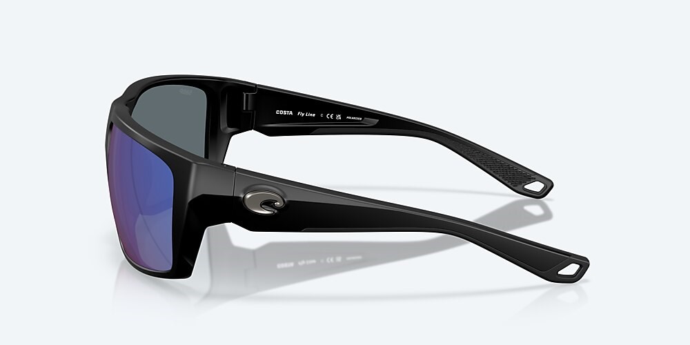 Costa Del Mar Fly Line - Matte Black - Blue Mirror Polarized Polycarbonate (580P)
