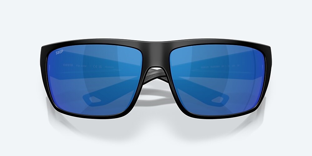 Costa Del Mar Fly Line - Matte Black - Blue Mirror Polarized Polycarbonate (580P)