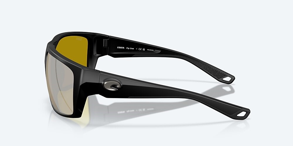Costa Del Mar Fly Line - Matte Black - Sunrise Silver Mirror Polarized Glass (580G)