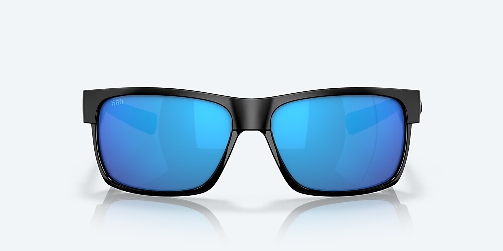 Costa Del Mar Half Moon - Shiny Black - Blue Mirror Polarized Glass (580G)