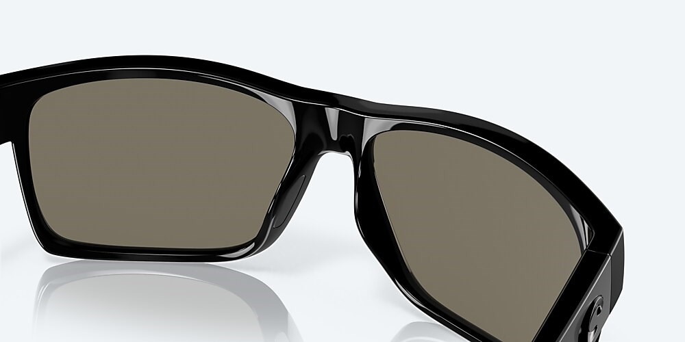 Costa Del Mar Half Moon - Shiny Black - Blue Mirror Polarized Glass (580G)
