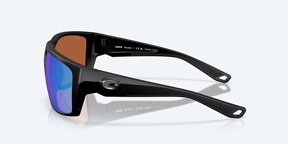 Costa Del Mar Fly Line - Matte Black - Green Mirror Polarized Polycarbonate (580P)