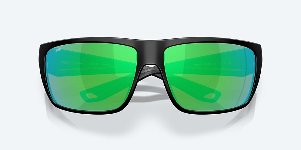 Costa Del Mar Fly Line - Matte Black - Green Mirror Polarized Polycarbonate (580P)