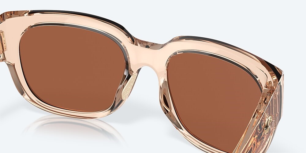 Costa Del Mar Waterwoman - Shiny Blonde Crystal - Copper Silver Mirror Polarized Polycarbonate (580P)
