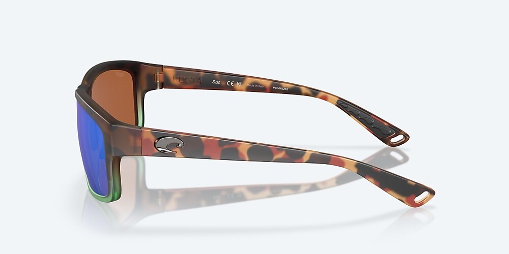 Costa Del Mar Cut - Matte Tortuga Fade - Green Mirror Polarized Polycarbonate (580P)
