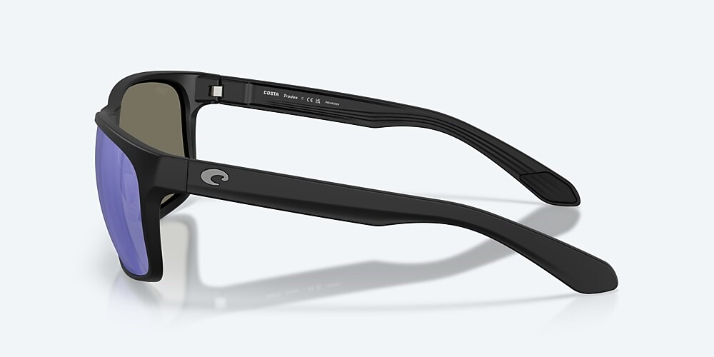 Costa Del Mar Trades - Matte Black - Blue Mirror Polarized Glass (580G)