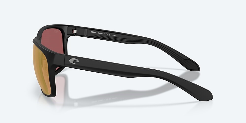 Costa Del Mar Trades - Matte Black - Gold Mirror Polarized Glass (580G)