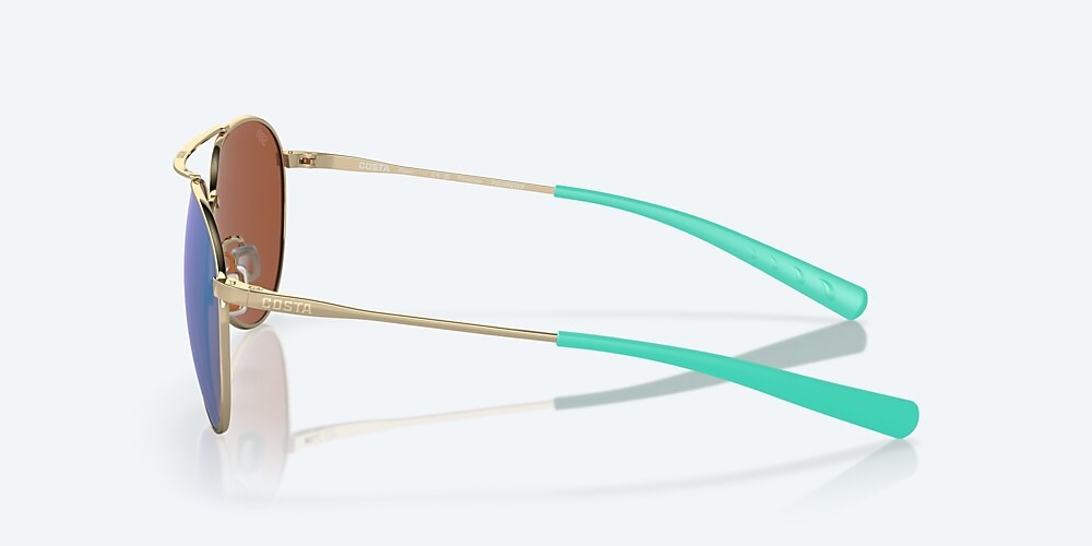 Costa Del Mar Piper - Shiny Gold - Green Mirror Polarized Glass (580G)
