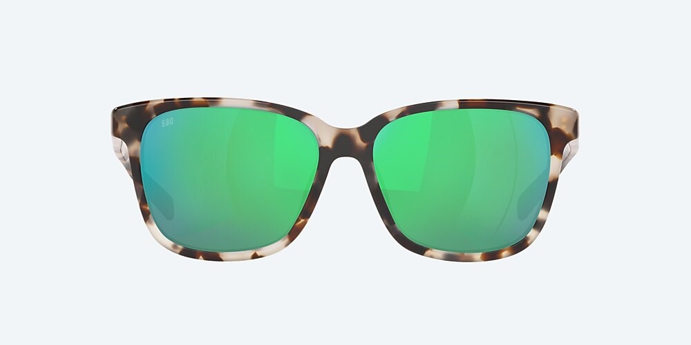 Costa Del Mar May - Shiny Tiger Cowrie - Green Mirror Polarized Glass (580G)