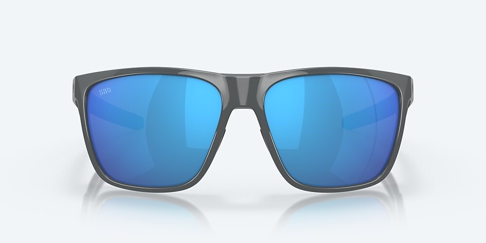 Costa Del Mar Ferg XL - Shiny Gray - Blue Mirror Polarized Glass (580G)
