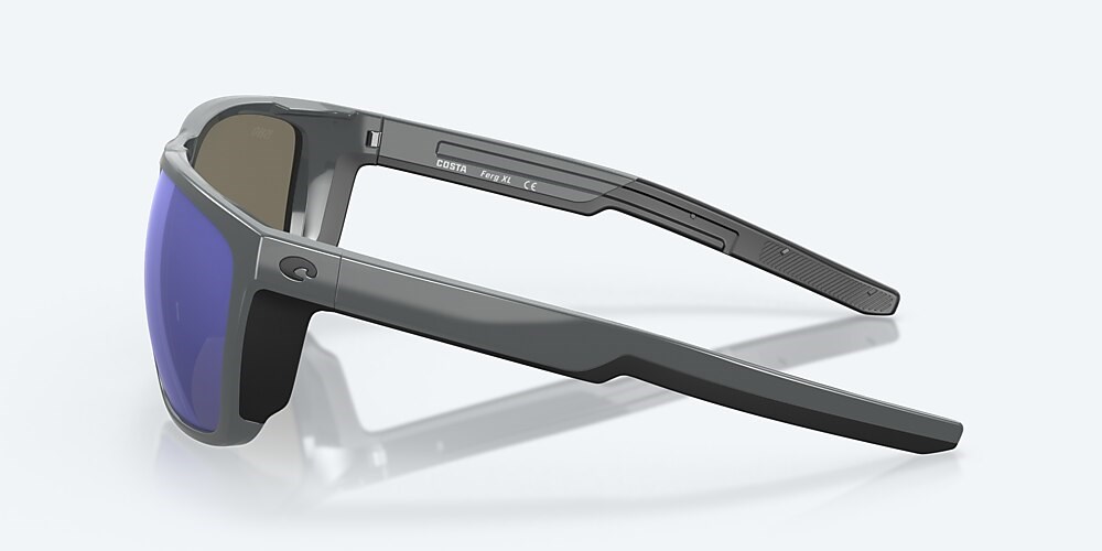 Costa Del Mar Ferg XL - Shiny Gray - Blue Mirror Polarized Glass (580G)
