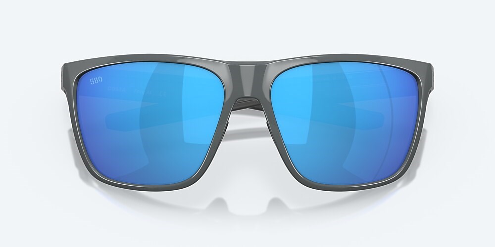 Costa Del Mar Ferg XL - Shiny Gray - Blue Mirror Polarized Glass (580G)