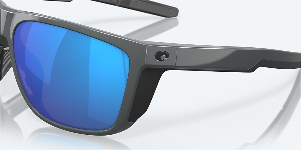 Costa Del Mar Ferg XL - Shiny Gray - Blue Mirror Polarized Glass (580G)