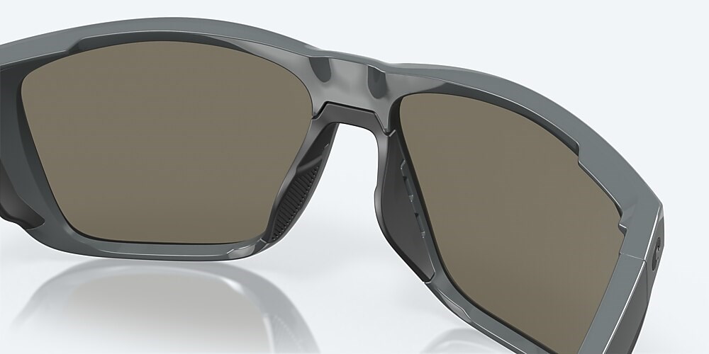 Costa Del Mar Ferg XL - Shiny Gray - Blue Mirror Polarized Glass (580G)