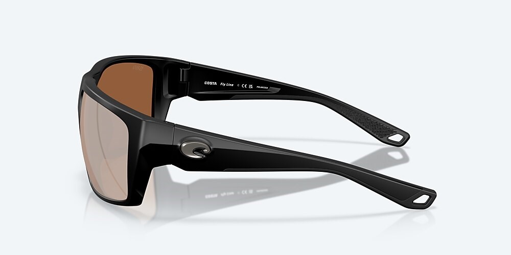 Costa Del Mar Fly Line - Matte Black - Copper Silver Mirror Polarized Glass (580G)