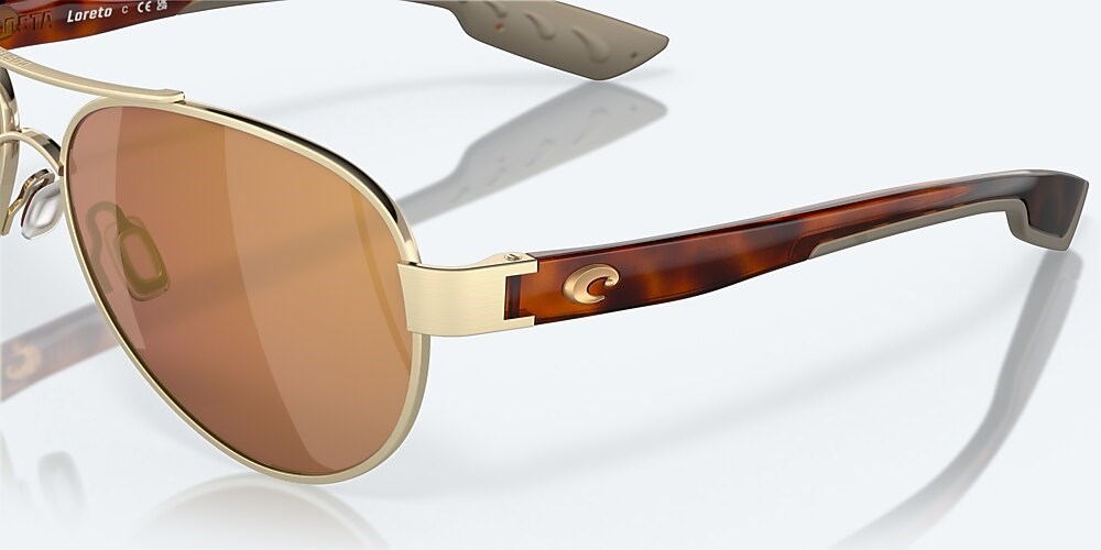 Costa Del Mar Loreto - Brushed Gold - Gold Mirror Polarized Glass (580G)